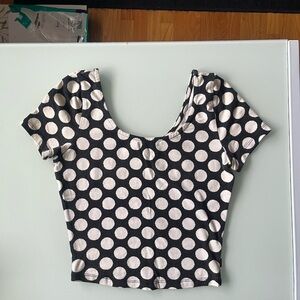 Material Girl Black and White Polka Dot Top